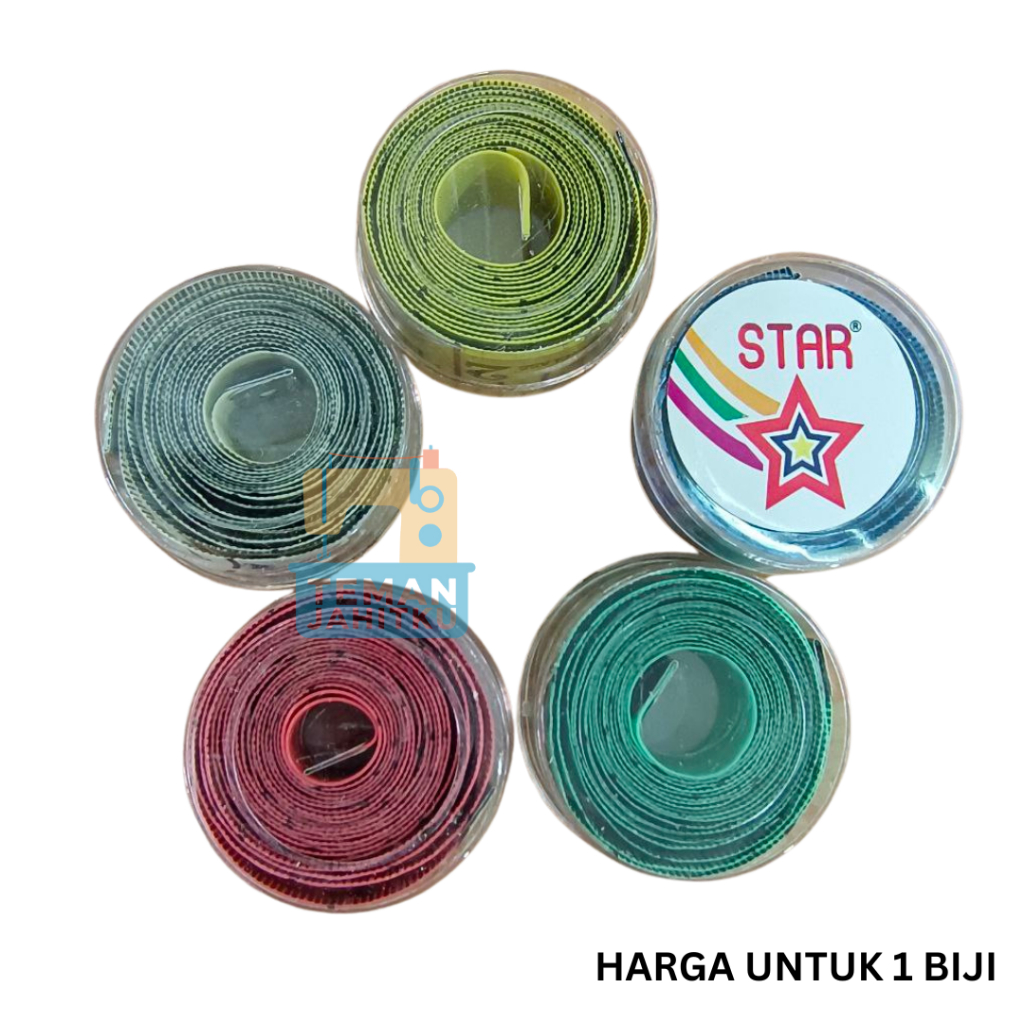 METERAN BAJU / BAHAN / KAIN FIBER GLASS WARNA RANDOM PANJANG 150CM MEREK STAR  KOTAK MIKA BULAT