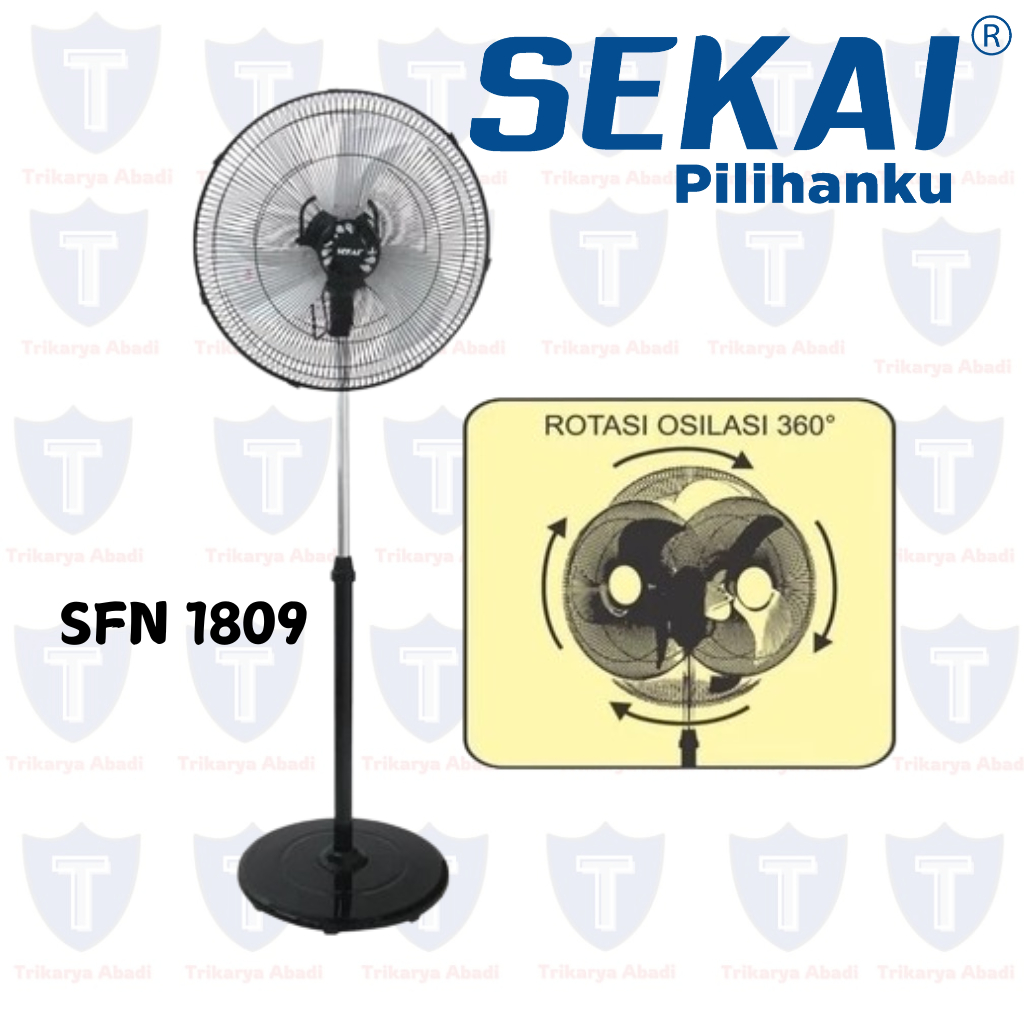 Kipas Angin Sekai SFN 1809 / Kipas Angin 360 Osilasi Rotasi