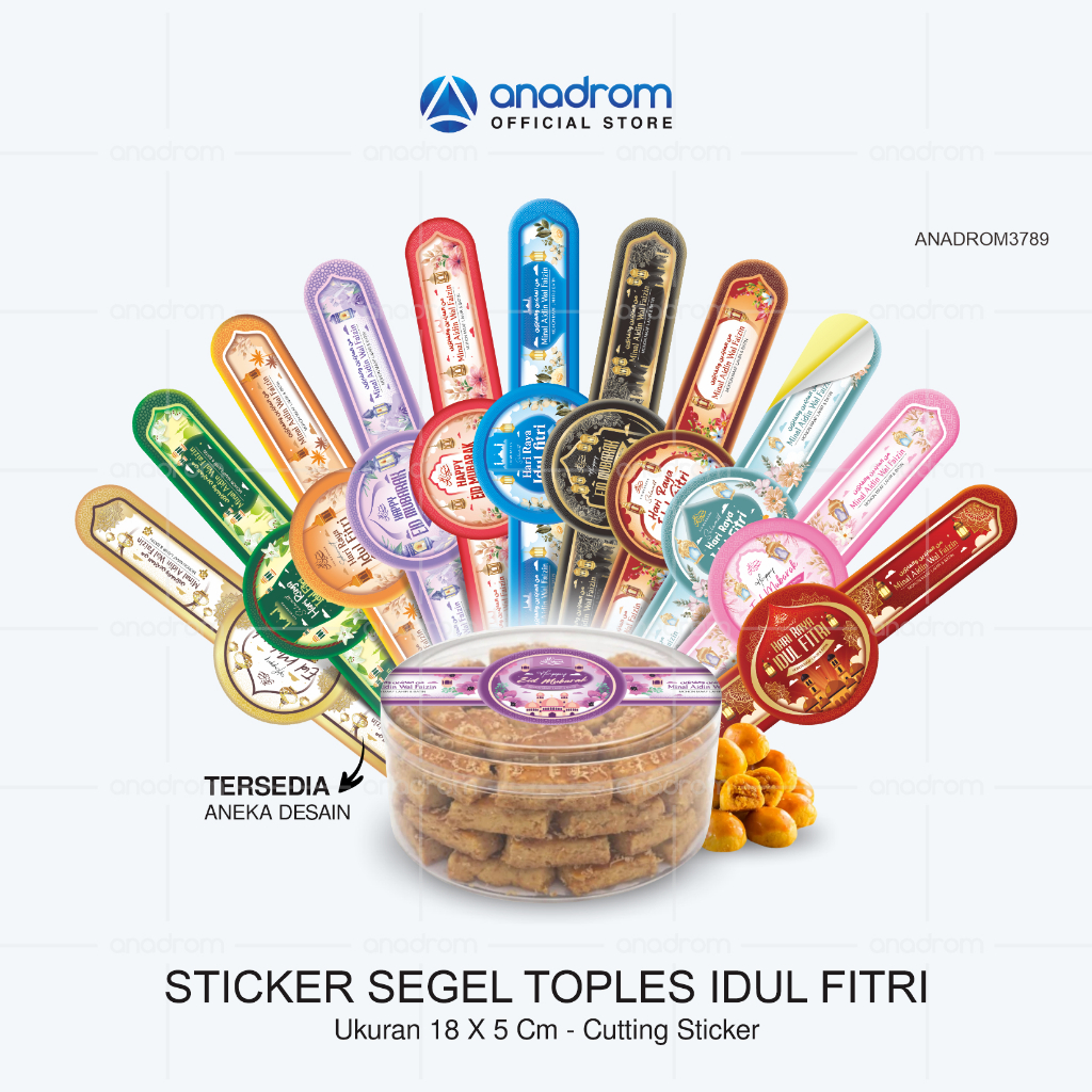 Stiker Toples Kue Idul Fitri Panjang | Stiker Toples Lebaran Idul Fitri | Stiker Toples kue lebaran 