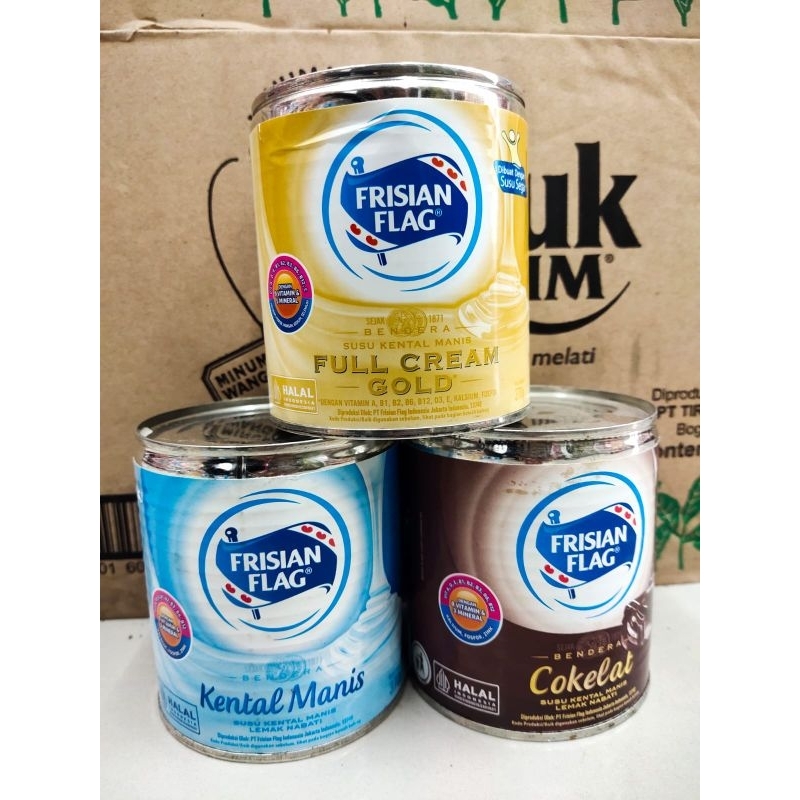 

Frisian flag susu kental manis Gold/Putih/Coklat kaleng 370gram