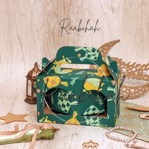 

10 Pcs Kardus Tenteng Hampers Lebaran Muat Untuk 4 Toples 250gr Idul Fitri Uk 22.5x11.5x13.5cm