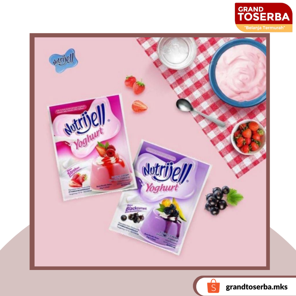 

NUTRIJELL Yogurt 2 varian. NUTRIJELL Yogurt Agar jelly 35gr - Blackcurrant -Strawberry