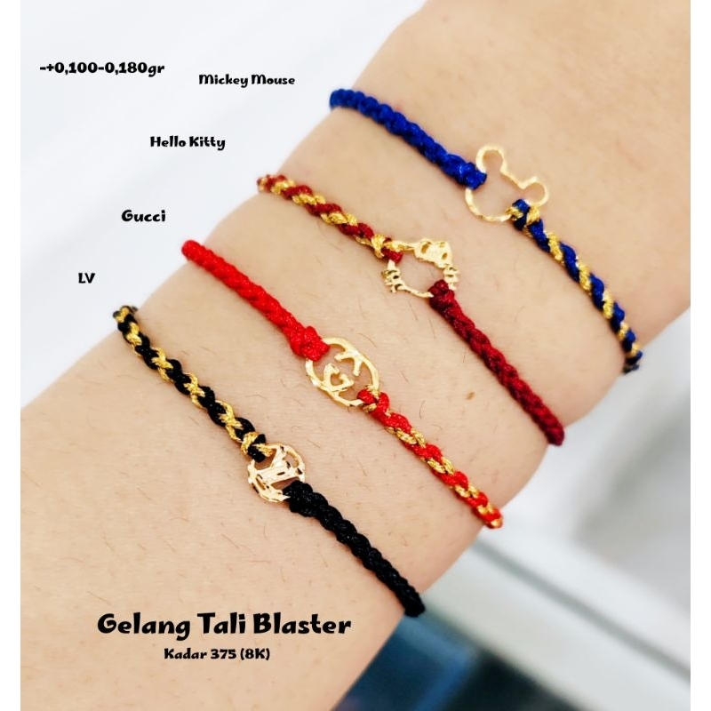 GELANG TALI BLASTER EMAS 375 (8K)