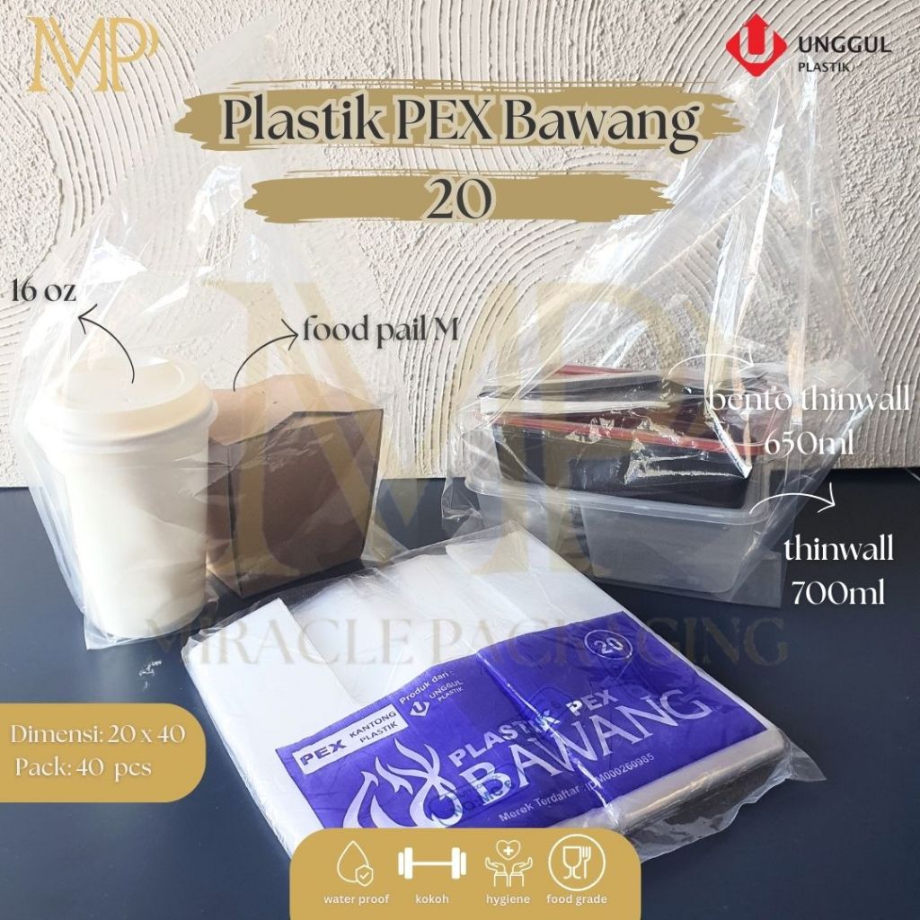 Kantong Plastik Kresek PE PEX Bawang Bening 20 / Kresek Bening PE Transparan / PEX Bawang