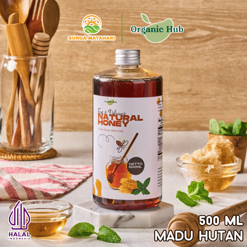 

Organic Hub Natural Honey Premium Quality 100% Madu Asli Organik Original Tanpa Campuran 500 ml