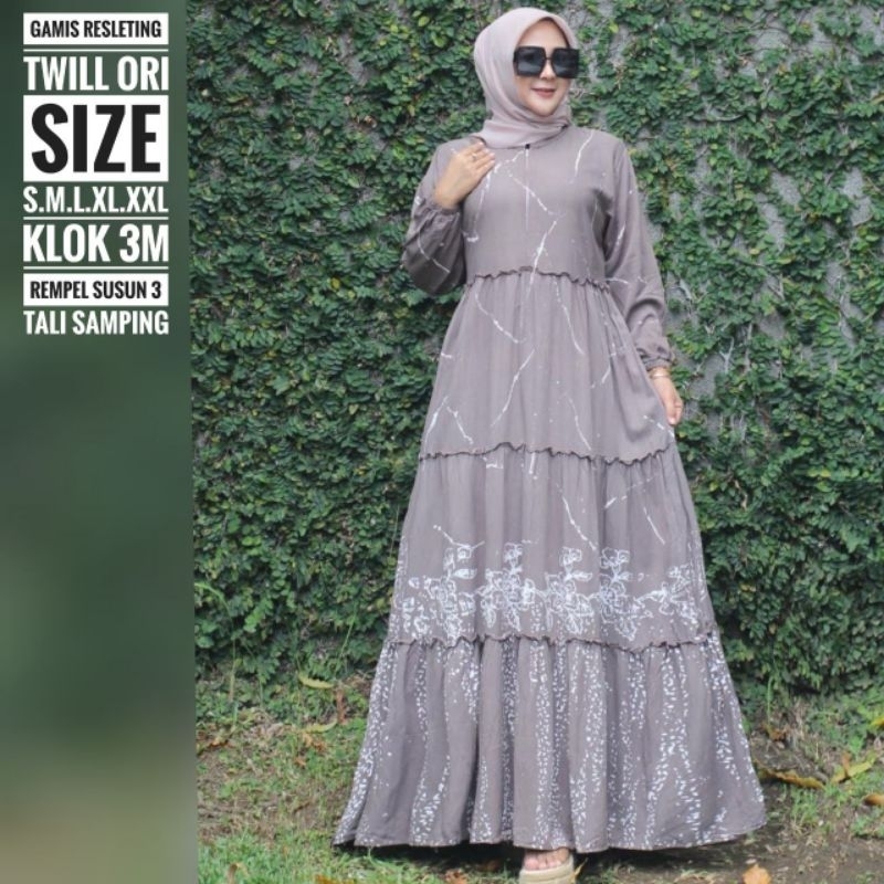 GAMIS TWILL ORI/ SUSUN CAP MALAM/ RESLETING DEPAN BUSUI/ GAMIS CAP PEKALONGAN/ GAMIS KEKINIAN