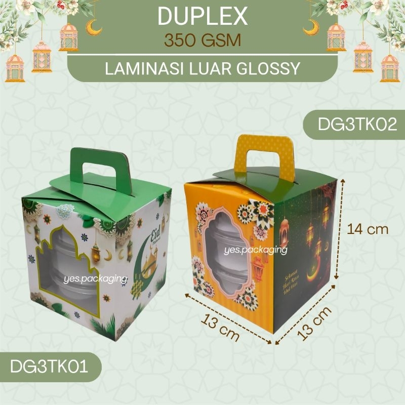 

[DG3TK] DUPLEX Gable Handle Box Kemasan Toples Kue Kering Hampers Lebaran Idul Fitri Eid Mubarak