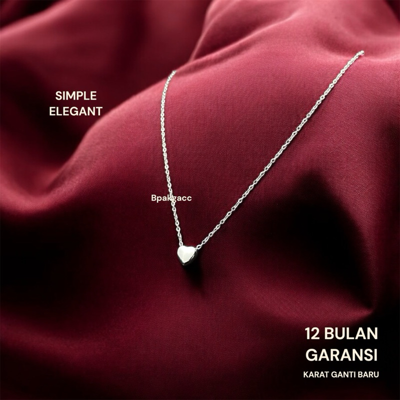 kalung Wanita - kalung love titanium anti karat - kalung putih