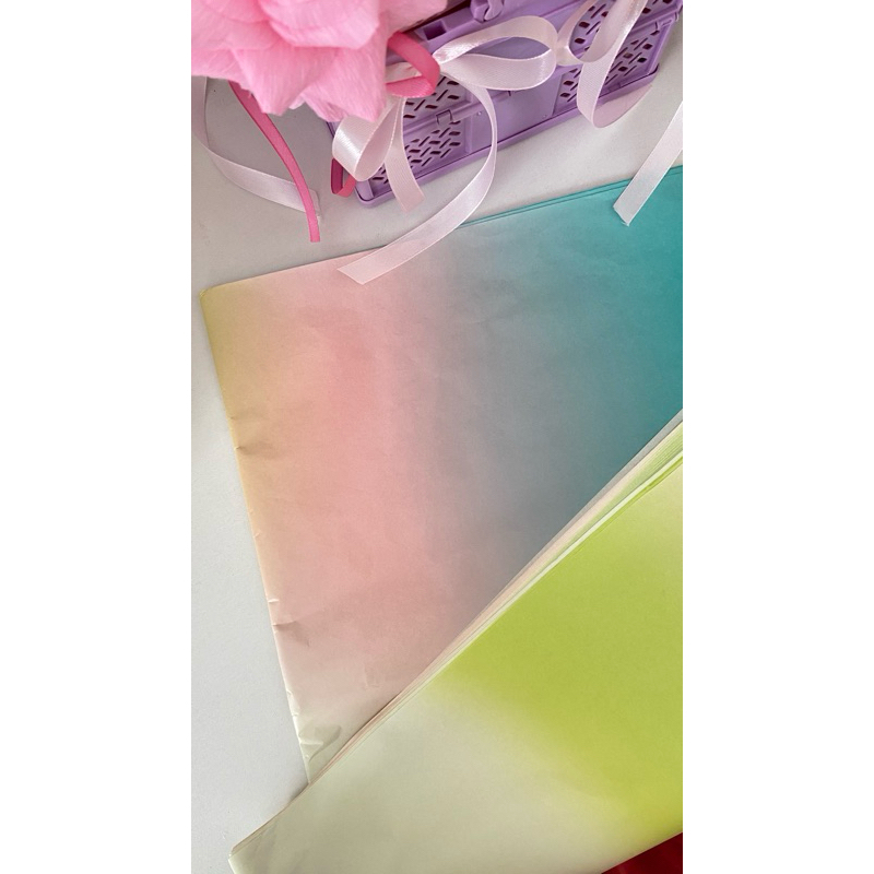

Kertas bunga gradient / Flower wrapping korean Pearl paper ombre