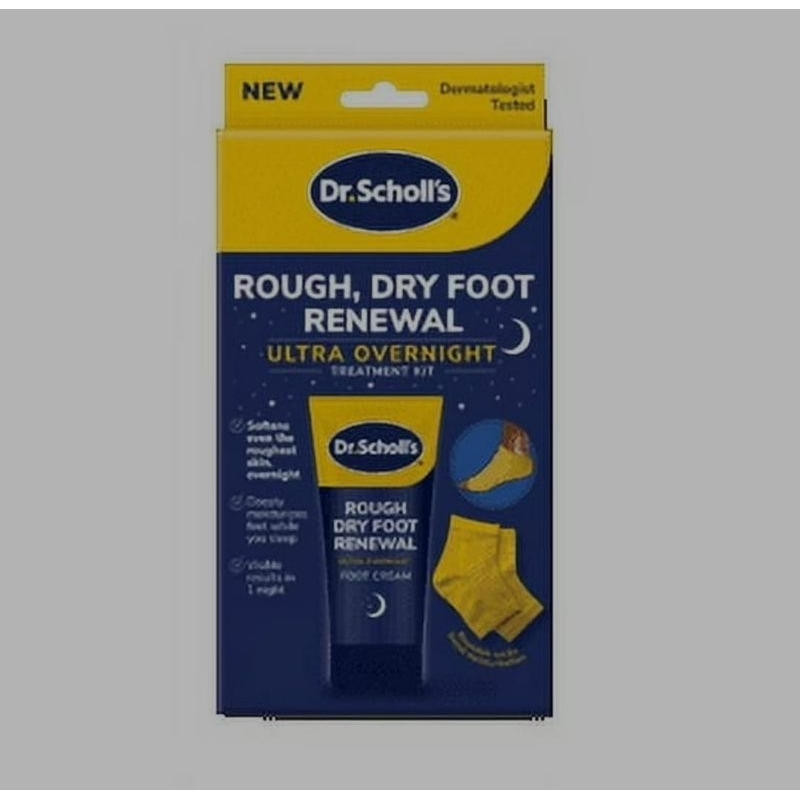 Dr. Scholl's Rough, Dry Foot Renewal Ultra Overnight Treatment foot Cream and Socks