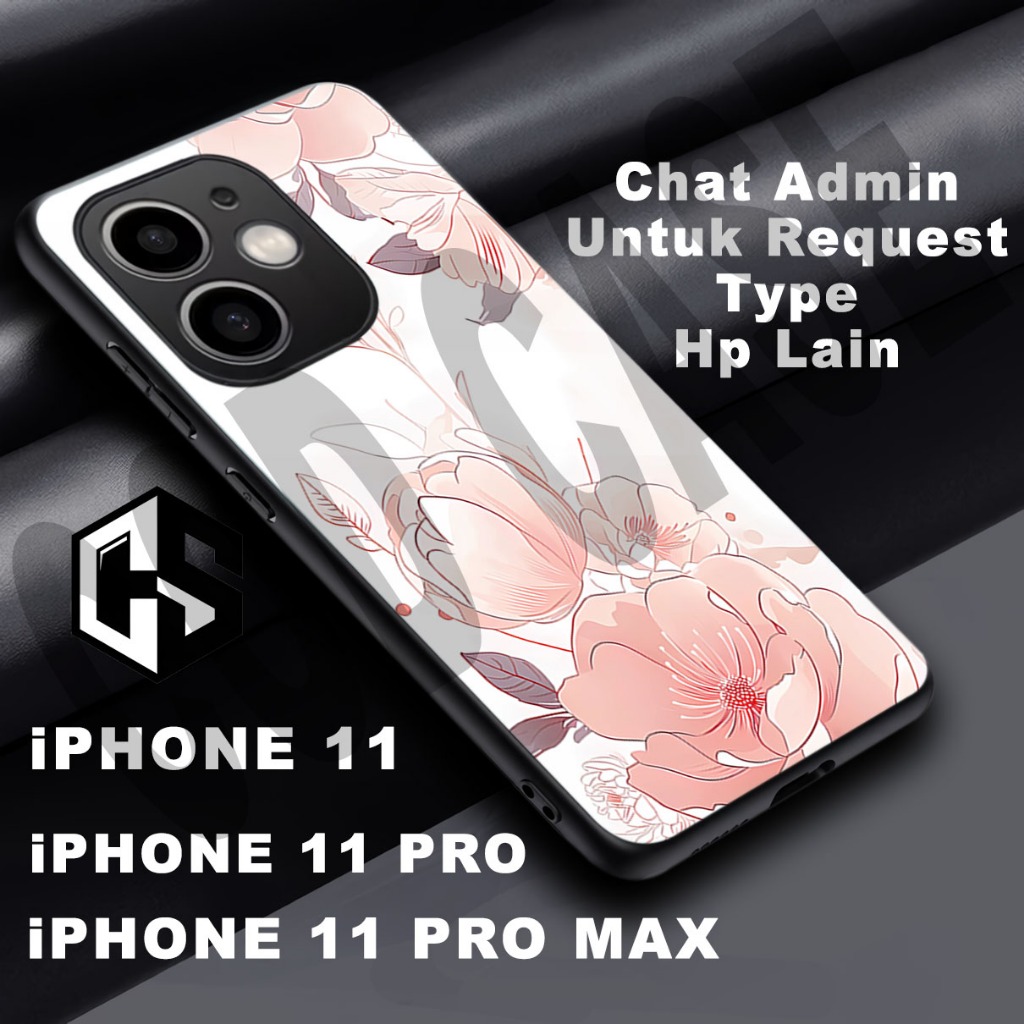 (COD 121) Softcase glossy kilau untuk type Hp IPHONE 11 / Motif Bunga/case iphone 11 pro/casing ipho