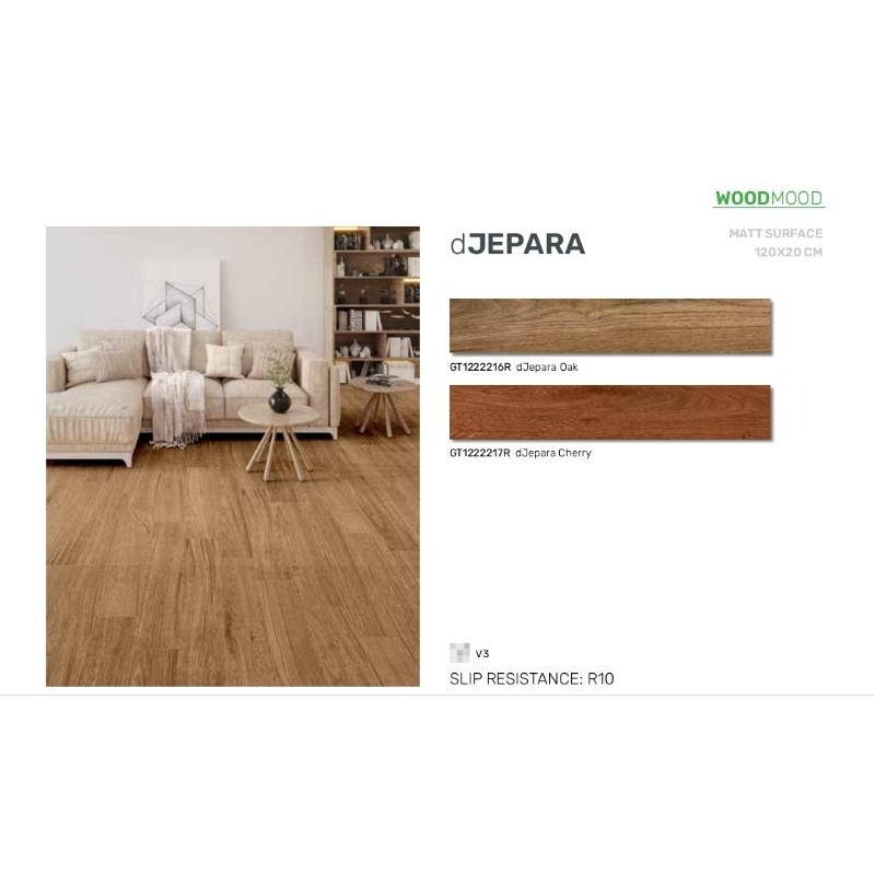 Roman Granit dJepara 120x20 granit motif kayu wood wooden untuk lantai indoor outdoor matt surface