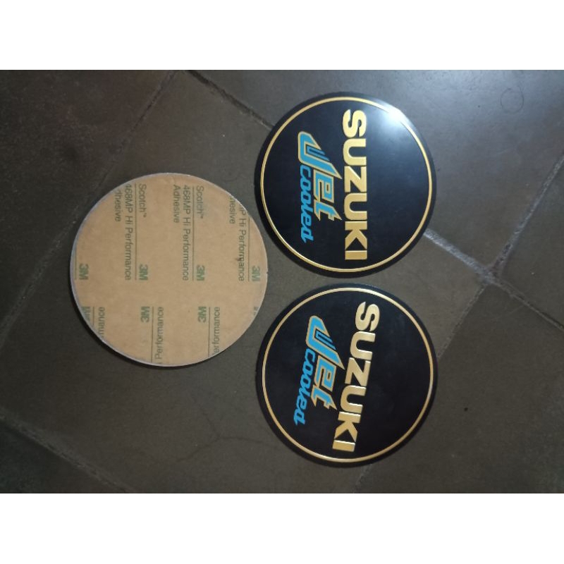 Emblem stiker bak calter kalter bak mesin Suzuki rc80 rc100 rc110 crystal tune sprinter original 3M