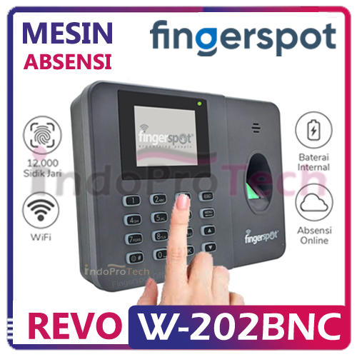 Mesin Absensi Fingerspot Revo W-202BNC (Wifi + Battery) - Fingerspot Revo W 202 BNC