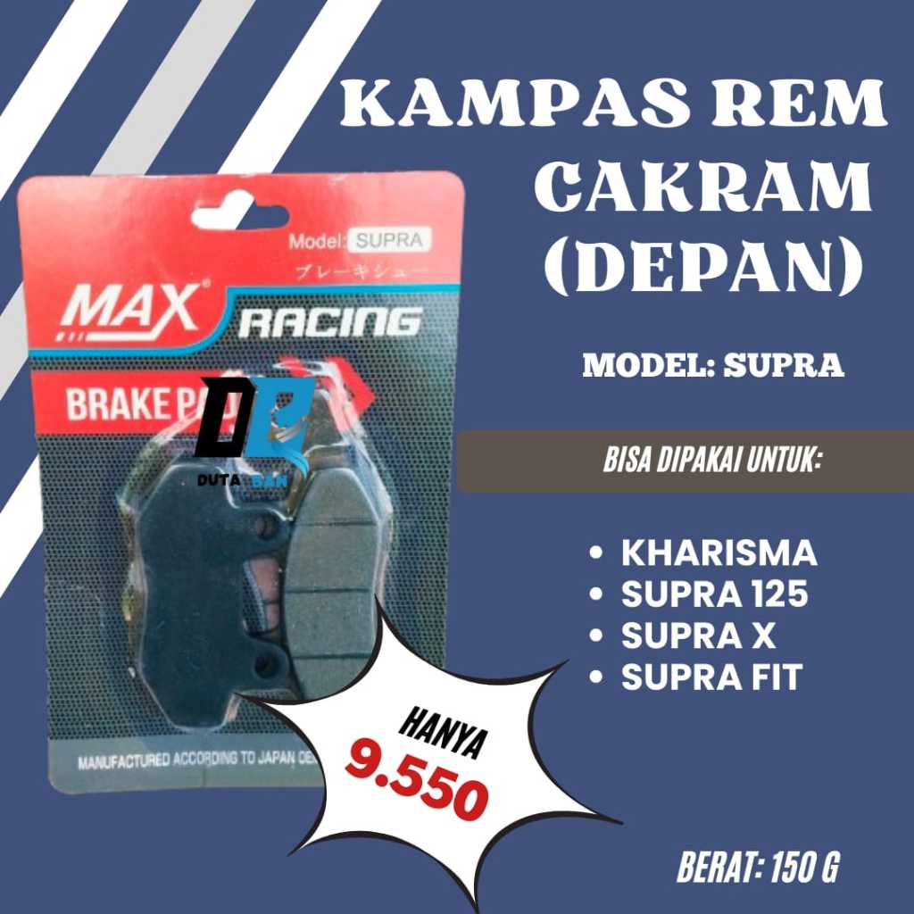 Kampas Rem Cakram (Depan) Model Supra untuk Motor Kharisma, Supra 125, Supra X, Supra Fit