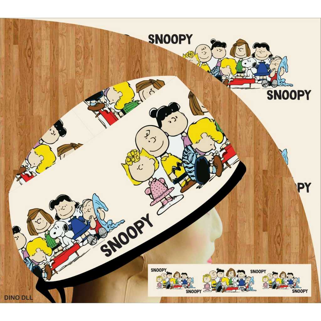 Topi dokter/Scrub hat/Surgical cap/Headcap printing premium snoopy