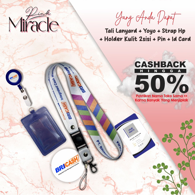 

Tali Lanyard BRI CASH putih / Tali Idcard BRI CASH [ Ready stock] Termurah