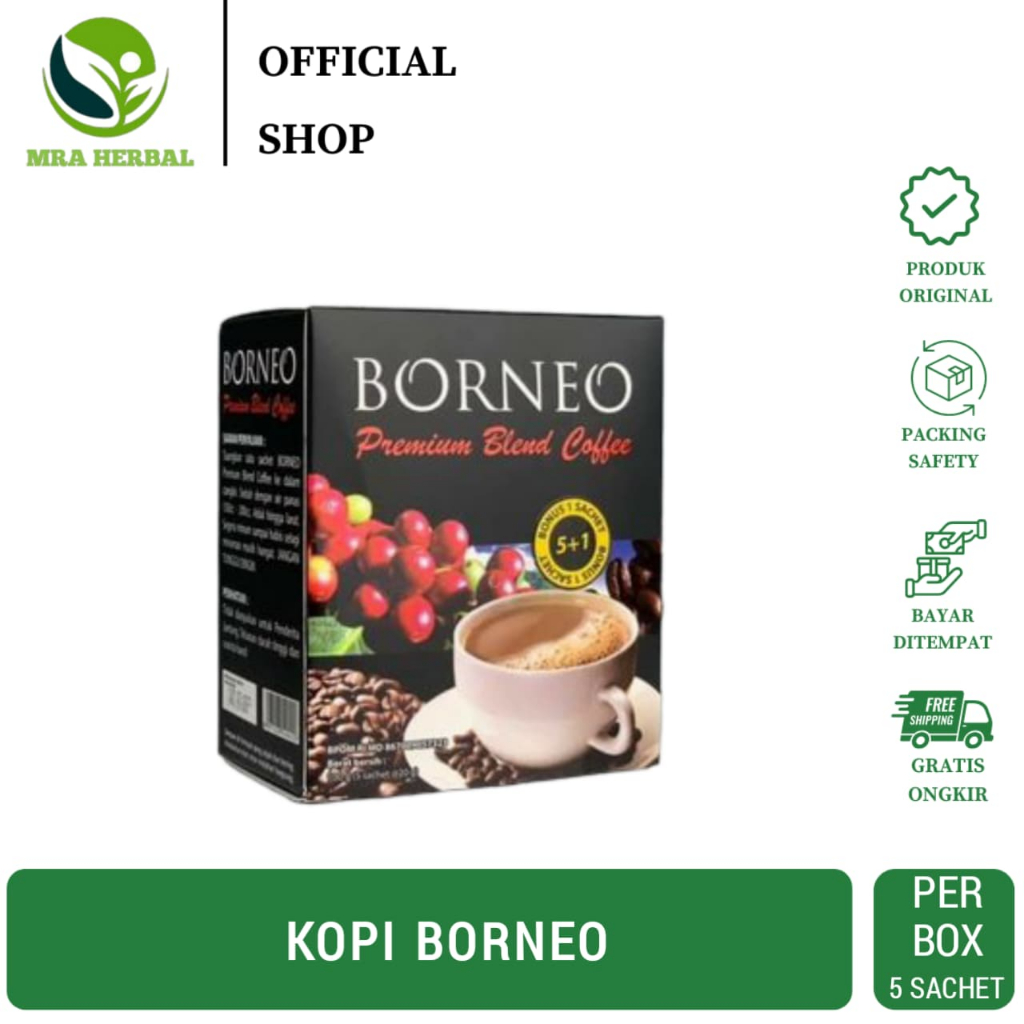 

Kopi Borneo | Kopi Herbal Alami | kopi Borneo Per Box isi 5 Sachet