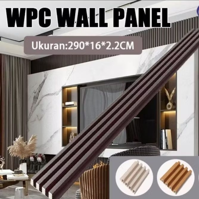 PVC Wall panel Woodpanel dinding Motif kayu 3D WPC Panel ( 290cm 16.5cm)