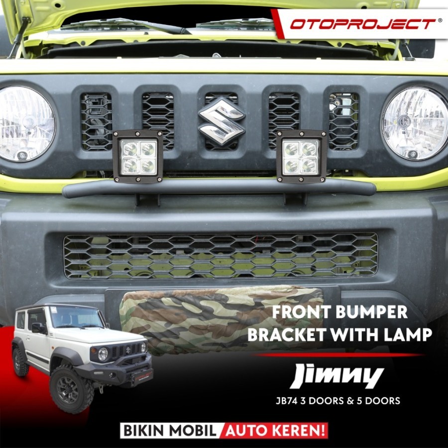 OTOPROJECT FRONT BUMPER BRACKET WITH LAMP BEMPER DEPAN + LAMPU JIMNY JB74