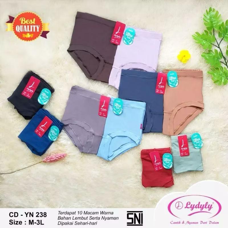 Paket isi 3 pcs CD Lidily YN238 Celana Dalam Wanita ULTRA SOFT | CD Cewek Karet Lebar | Pakaian Dala