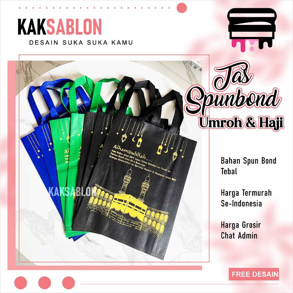 

Tas Spunbond Hampers Haji dan Umrah 30x8x40cm