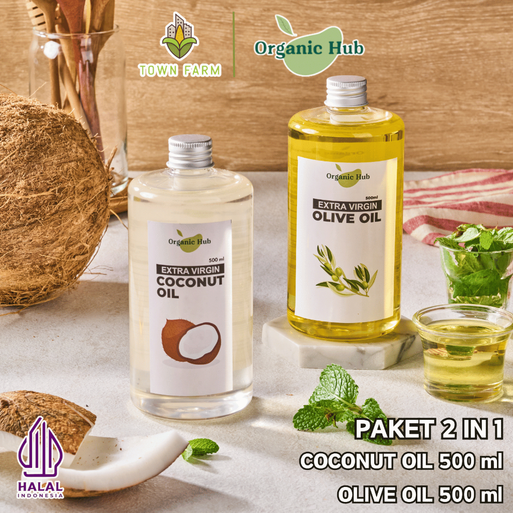 

Organic Hub Paket Hemat Minyak Zaitun EVOO 500ml Minyak Kelapa Murni Extra Virgin Coconut Oil 500ml