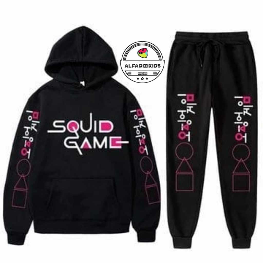 SETELAN JAKET SQUID GAME anak 2 sampai 12 thn