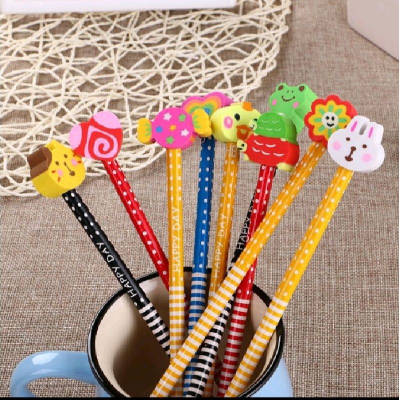 

pensil+penghapus lucu