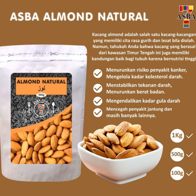 

ASBA KACANG ALMOND NATURAL 500GR