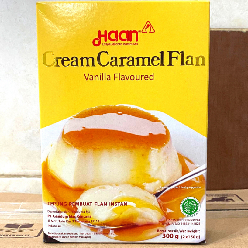 

haan cream caramel flan vanilla flavoured tepung instan bahan baking kue cake halal 300gr pekanbaru