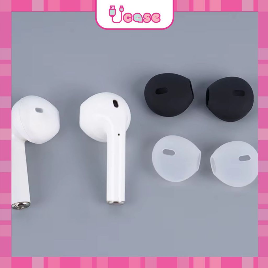 ◤Ucase_id◢ 1set isi 2pcs Silicone Antislip / Earphone Softcase Silikon Tambahan Hansfree Eartips | 1