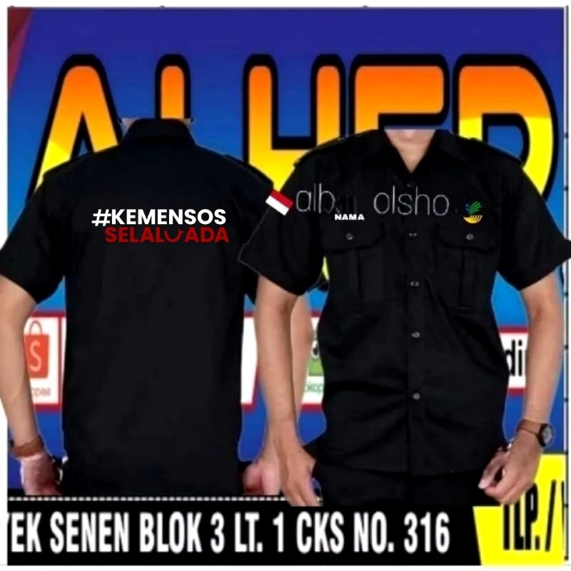 kemeja Kemensos hadir baju kemensos hadir seragam kemensos hadir Pdh Kemensos hadir baju seragam Kem
