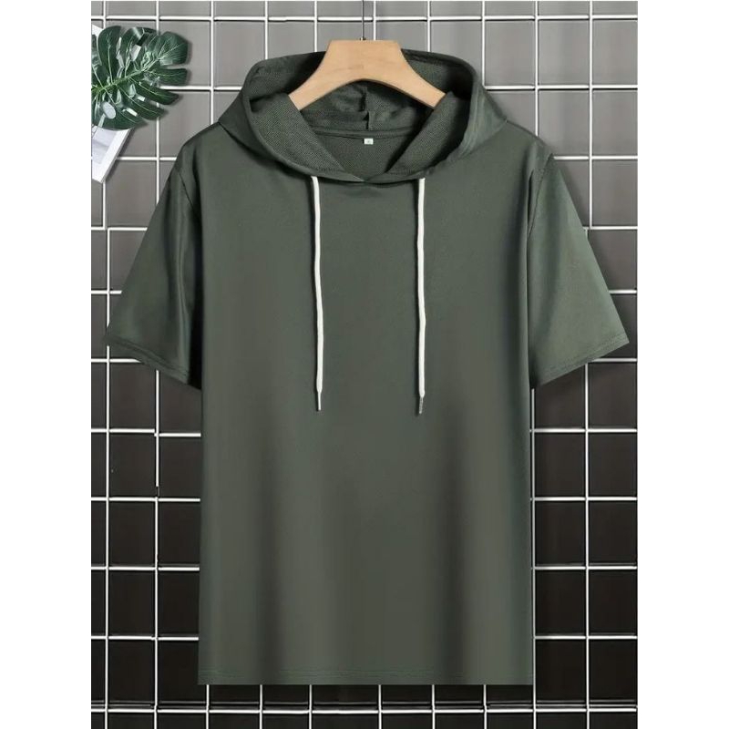kaos Hoodie kupluk polos pria wanita