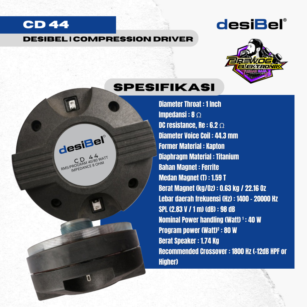 ORIGINAL PRODUK BREWOG SINAR BAJA CD 44