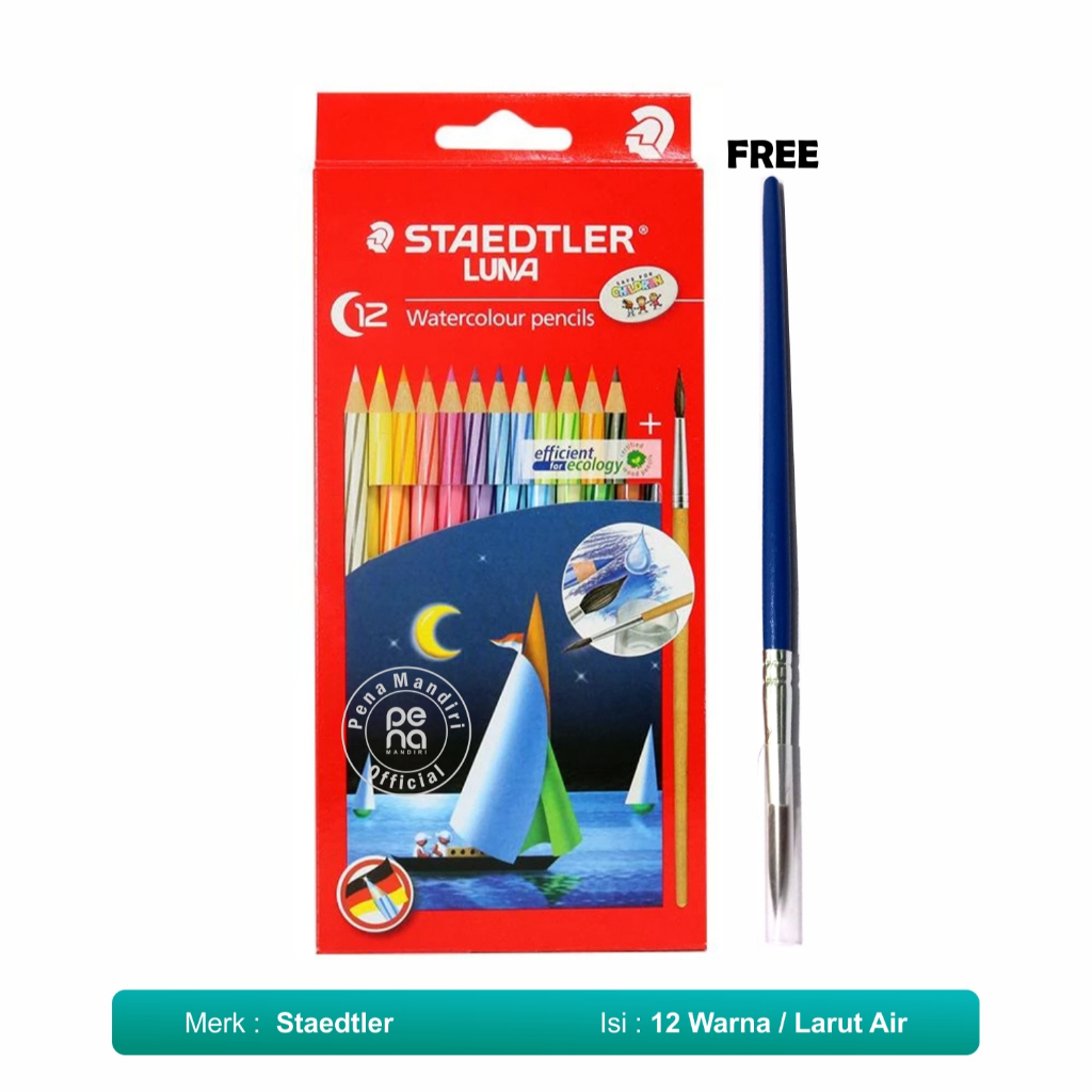 

Pensil Warna : tipe 12 warna luna staedtler WATERCOLOUR