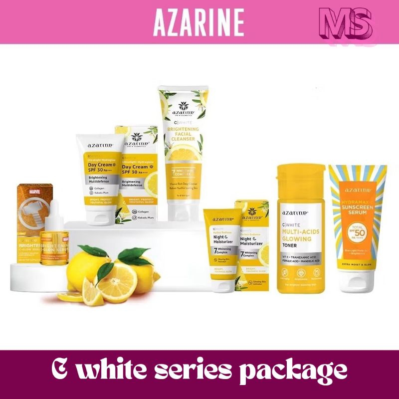 AZARINE C White Series Paket Skincare 6IN1 Mencerahkan Kulit Kusam Bebas Noda Hitam