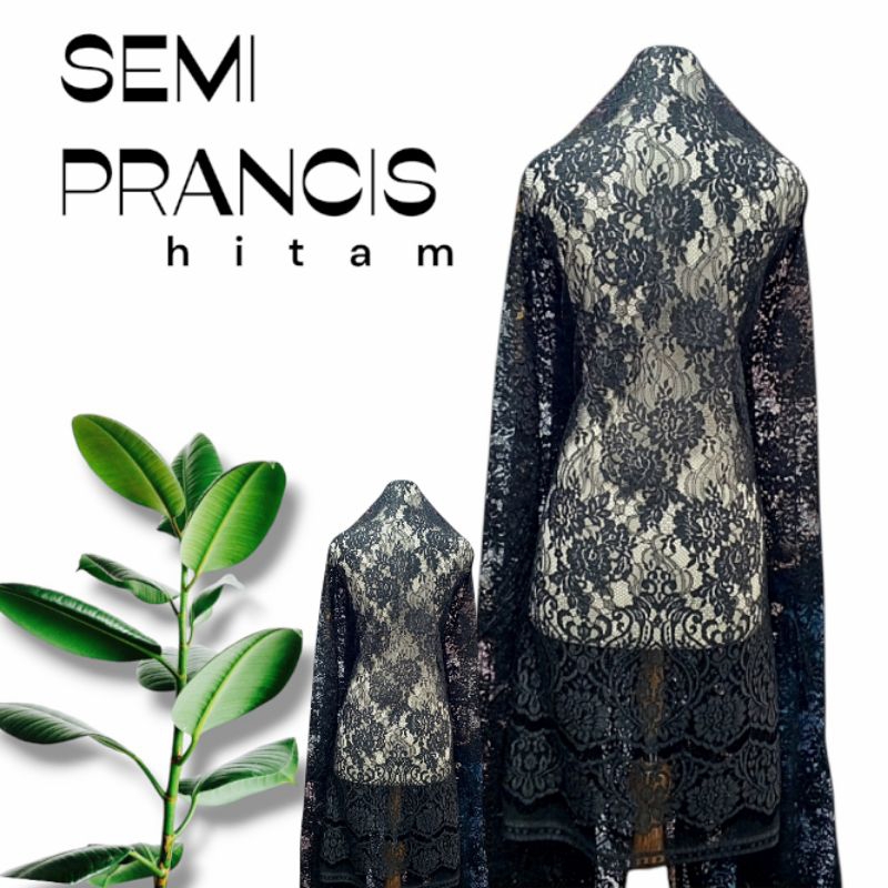 SEMI PRANCIS Hitam Lutong Renda
