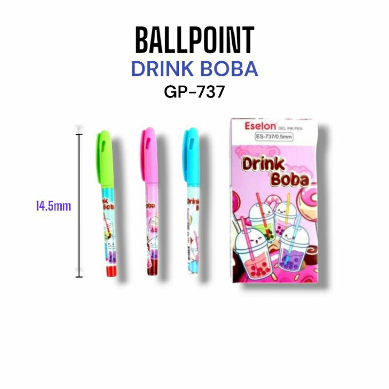 

12pcs Pulpen Gel Boba drink 737 / 1pak Pulpen Fancy