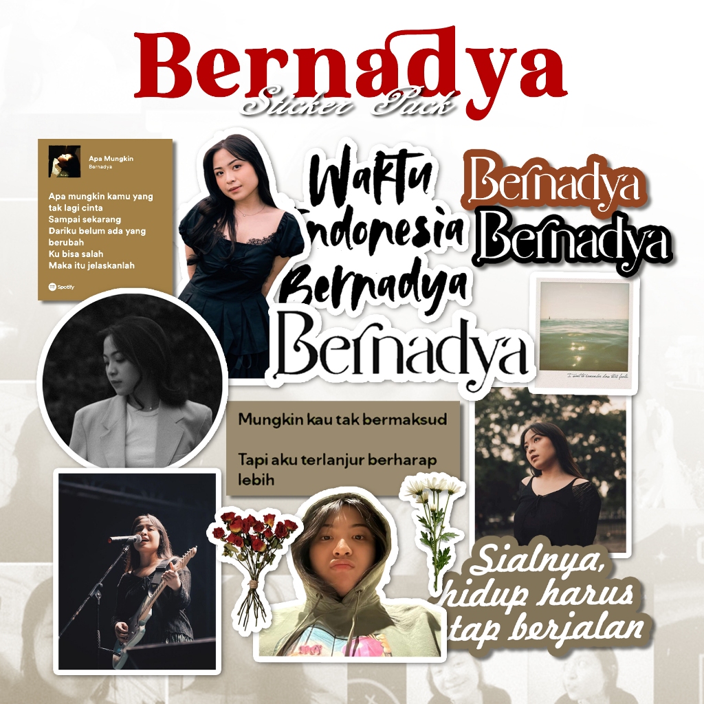 

15pcs Stiker BERNADYA Artist Pack | Stiker Anti Air Anti Luntur | Sticker Laptop HP Motor