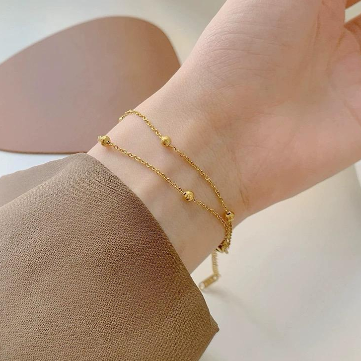 Gelang Tangan Wanita Titanium Jedar 2 Layer