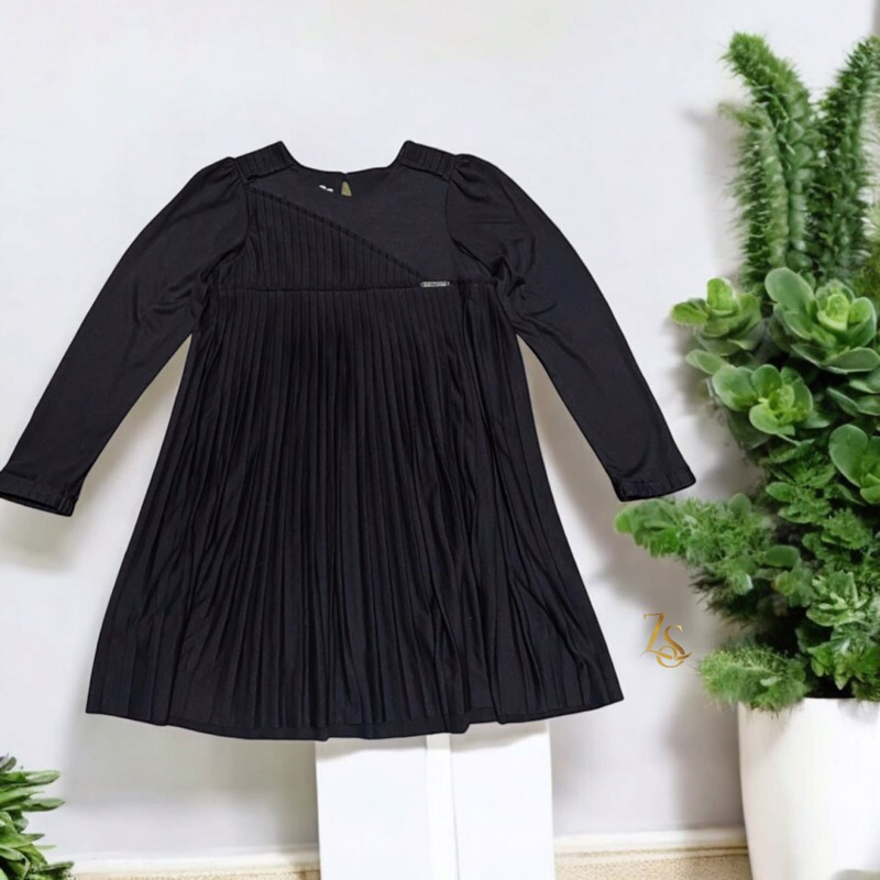 Christian Dior Black Pleated Long Sleeve Dress Original 10-12years
