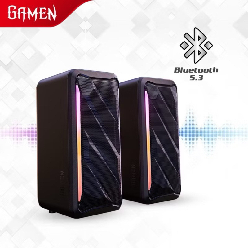 GAMEN Speaker Bluetooth Super Bass PC Gaming Surround Sound GS7 7 RGB Mode Bluetooth 5.3 Speaker PC 