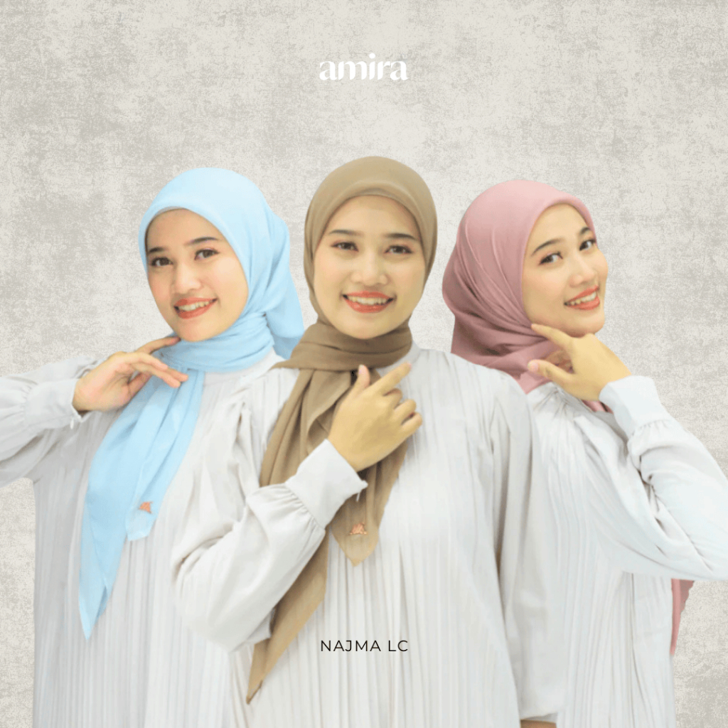 Amira - Najma Lasercut Voal Square (Hijab Segiempat Voal Polos Lasercut Premium)