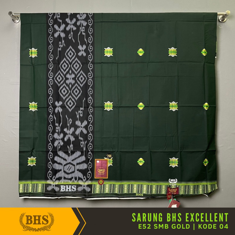 Sarung BHS Excellent E52 SMB Gold Motif Songket Maroko yang Khas. Kain Sarung Muslim Pria Bahan Merc