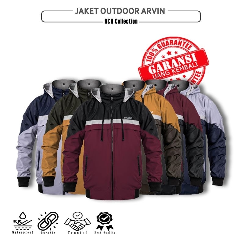 ARVIN - Jaket Outdoor pria jaket traveling pria jaket santai jas hujan jaket hujan jaket wanita baha