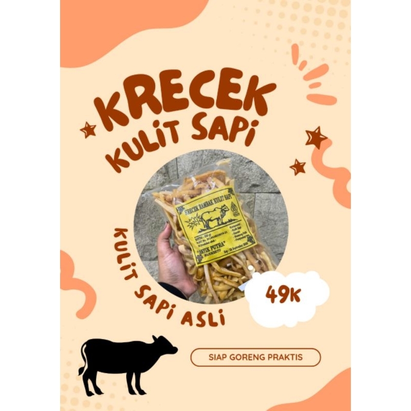 

Krecek rambak stick kecil ( stick mie) asli mojokerto,asli kulit rambak