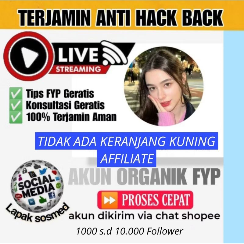 Akun TikTok Murah Bisa Live Hasil Fyp NO keranjang Kuning
