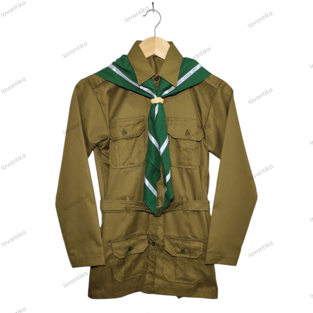 Lavantika Seragam HW Muhammadiyah Putri SMA Polos Hasduk Pita Putih Baju Seragam HW SMA Anak Perempu
