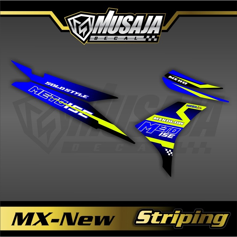 Striping stiker motor Mx NEW  hitam hijau stabillo  NJMX - non full body bebas custom